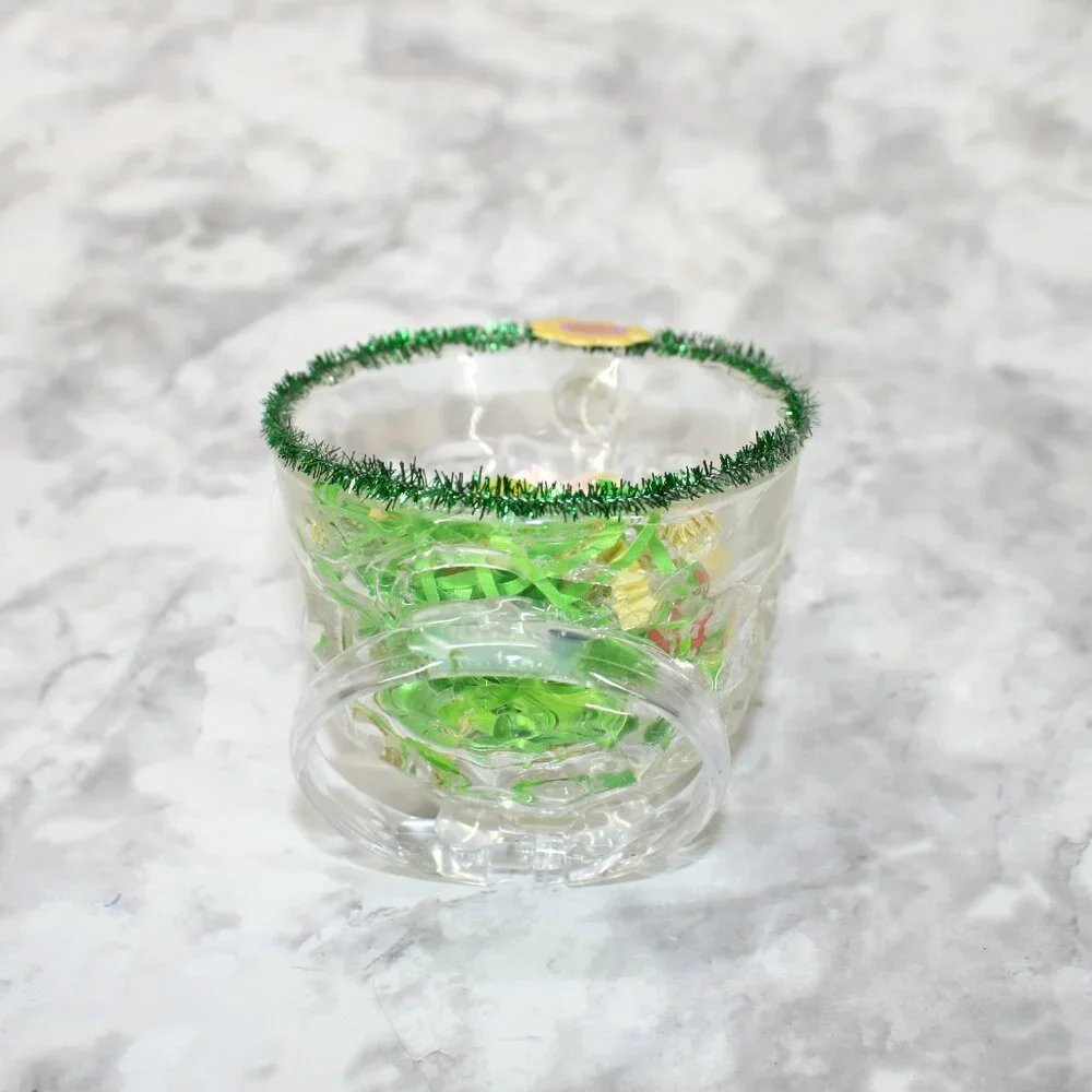 HAND CRAFTED Yellow Resin Bunny Spring Decor Ornament Upcycled Cup Easter